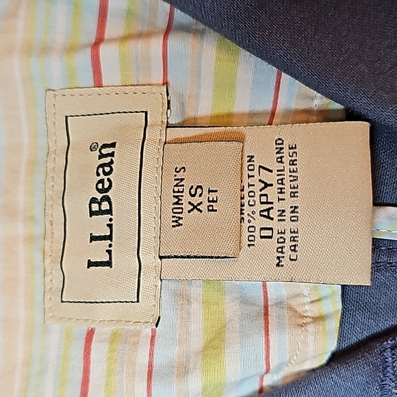 NEW VINTAGE L.L.BEAN BLUE LONG SLEEVE BUTTON-UP CROPPED JACKET - Picture 14 of 16